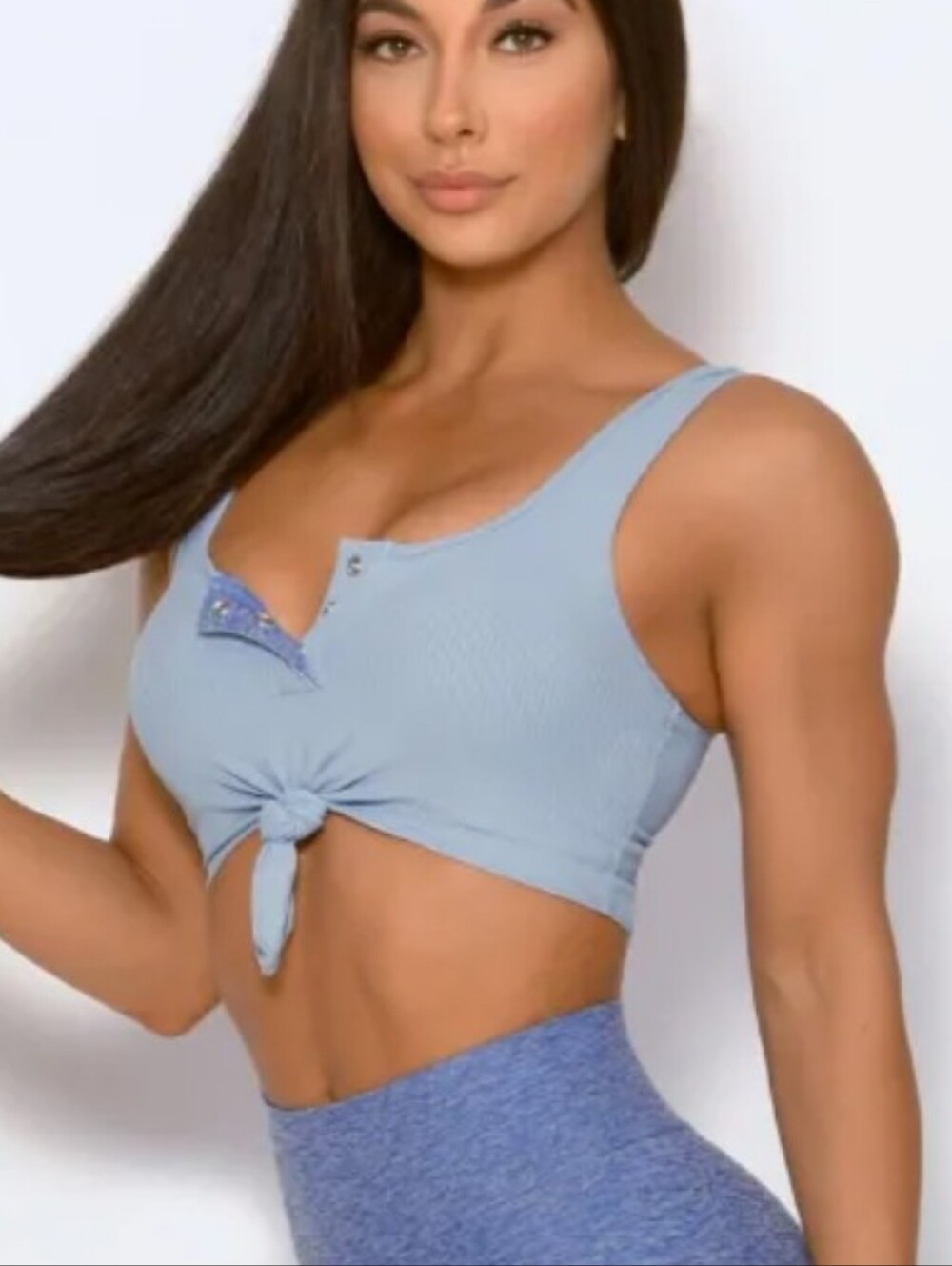 Bombshell Sportswear Blue Henley Bra XS - Picture 2 of 6